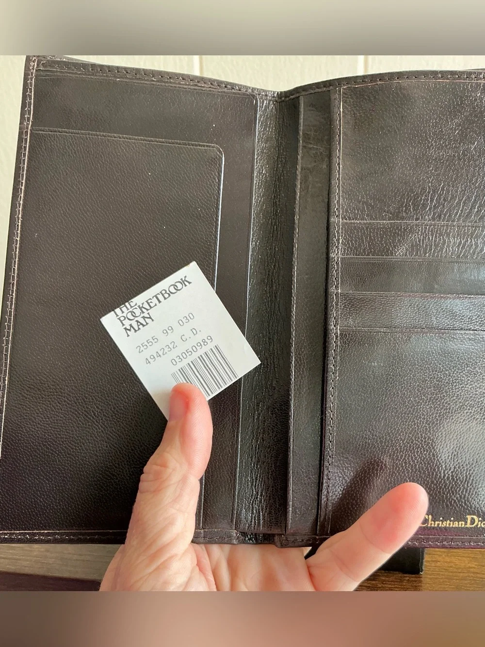 A HTF Rare Vintage Dark Brown Calfskin Leather Christian Dior Soft Travel Wallet